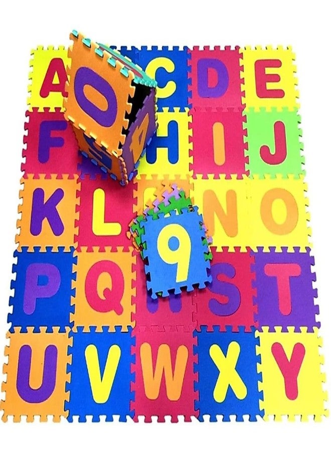 Ruhani ABC & 123 Playmat Set of 36pcs Puzzle Mat for Kids Boys & Girls. A to Z & 0 to 9 (Multicolor) - Image 1